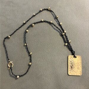RLM SoHo Goldtone Pendant Beads On Black Corded Necklace 31”